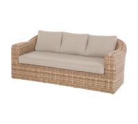 Hespéride - Sofá de jardín Mooréa Savana - 3 plazas - Resistente a la corrosión - Resina Tejida - Cojines desenfundables - Tejido hidrófugo - Patas Ajustables