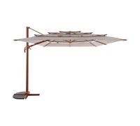 Hespéride - Sombrilla Cantilever Rectangular Melhia Terracota/Lino - 4 x 3 m - Aluminio Resistente a la Corrosión, Giratoria 360°, Inclinable - para Jardín y Terraza