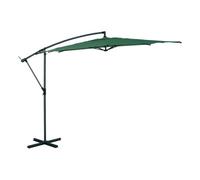 Hespéride Sombrilla voladiza Cuadrada Manoa, Verde Oliva/Grafito, 2,5 x 2,5 m, Acero Resistente a la corrosión, Tejido hidrófugo, giratoria 360° - para jardín y terraza