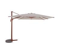 Hespéride - Sombrilla voladiza Cuadrada Melhia Terracota/Lino de 3 x 3 m, Acero Inoxidable, Tejido hidrófugo, protección Solar inclinable para terraza y jardín.