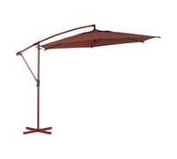 Hespéride Sombrilla voladiza Redonda Manoa Terracotta de 3 m, Acero Inoxidable, Cubierta Impermeable extraíble, Ajustable 360°, protección Solar para jardín y terraza.