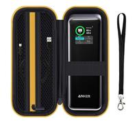HESPLUS Funda de Viaje para Anker Prime Power Bank de 27,650 mAh 250 W, Bolsa organizadora de estación de energía, Bolsa organizadora de Malla con Bolsillo, Cable - Negro y Amarillo (Solo Base)