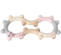 Hess Holzspielzeug 11105 - Sonajero de Madera en Forma de Ocho, Serie Nature en Color Rosa, con Piezas móviles, a Partir de 6 Meses, Hecho a Mano, para Ejercicios de Agarre y diversión con sonajeros