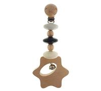Hess Holzspielzeug 12820 - Colgante de madera para bebés a partir de 3 meses, color negro natural, hecho a mano, con clip de seguridad, para cochecito y capazo
