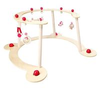 Hess Holzspielzeug 13392 - Andador y Arco de Juego, Serie Caballo, Rosa, Equipamiento de Juego para bebés con Muchos Elementos de Juego de Colores, de Madera de Haya