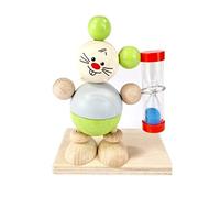 Hess Holzspielzeug 14582 - Cepillo de Dientes de Madera con Reloj de Arena de Colores, Motivo ratón, Hecho a Mano, para Que los niños cuiden Sus Dientes