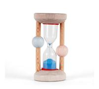 Hess Holzspielzeug 14593 - Reloj Cepillo de Dientes de Madera, para niños, Hecho a Mano, Naturaleza Rosa/Azul, Reloj de Arena para Uso Diario al cepillarse los Dientes