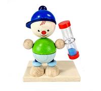 Hess Holzspielzeug 14596 - Cepillo de Dientes de Madera con Reloj de Arena de Colores, niño Luis, Hecho a Mano, para Que los niños cuiden Sus Dientes