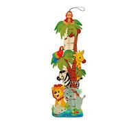 Hess Holzspielzeug 14626 - Tallímetro de Madera para niños, Serie Jungla, Hecho a Mano, Plegable, Adecuado para una Altura Corporal de Aproximadamente 80 a 150 cm
