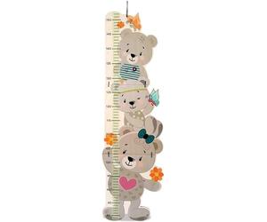 Hess Holzspielzeug 14632 - Tallímetro de Madera para niños, Serie Bear Nature, Hecho a Mano, Plegable, Adecuado para una Altura Corporal de Aproximadamente 80 a 150 cm