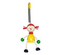 Hess Holzspielzeug 14704 - Figura Columpio de Madera con Muelle de Metal, niña Lucie, para niños a Partir de 3 años, Hecho a Mano, Regalo de cumpleaños, Navidad o Pascua