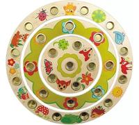 Hess Holzspielzeug 15644 - Anillo de cumpleaños de Madera para 26 Velas, Serie Animales del Bosque, Hecho a Mano, diámetro Aprox. 22 cm, como decoración para la Mesa de cumpleaños