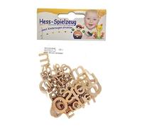 Hess Holzspielzeug 25111 - Adorno para esparcir o decoración de Mesa de Madera, Motivo Felices Pascuas, 15 g en Bolsa, Aprox. 5-6 cm, para Decorar, Hacer Manualidades o Pintar