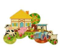 Hess Holzspielzeug 30304 - Perchero De Madera, Serie De Granja, Con 5 Ganchos, Para Niños, Hecho A Mano, Como Punto De Atracción En La Habitación Y El Pasillo De Cualquier Niño, color Multi