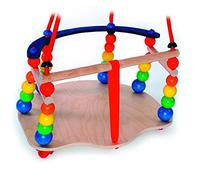 Hess Holzspielzeug 31103 - Columpio de madera hecho a mano, para niños a partir de 12 meses, aprox. 37 x 36 x 22 cm, para divertirse sin preocupaciones en la casa, en la terraza y en el jardín.