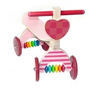 Hess Holzspielzeug 31175 - Tobogán de Madera, Motivo de corazón, con neumáticos de Goma, Hecho a Mano, para niños a Partir de 12 Meses, como Andador para bebés y para divertirse sin Preocupaciones