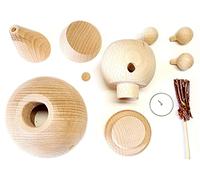 Hess Holzspielzeug 40020 - Juego de Manualidades Bola de Madera Fumador de Incienso, diseño Papá Noel con Escoba, 11 Piezas, decoración para Manualidades para la Temporada de Adviento y Navidad