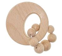 Hess Holzspielzeug Sonajero de madera con pequeña cadena de bolas, para bebés a partir de 6 meses, hecho a mano, natural pura, para agarrar y divertirse jugando