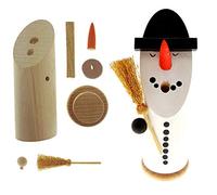Hess since 1990 Juego de Manualidades de Incienso de 7 Piezas, de Madera, diseño de muñeco de Nieve con Escoba, Aprox Decoración para Adviento y Navidad de los Montes Metálicos, Naturaleza, ca. 13 cm