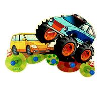 Hess since 1990 - Perchero infantil Monster truck de madera, 37 x 25 x 6,5 cm, perchero con 5 ganchos, de los Montes Metálicos