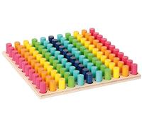 Hess Wooden Toddler Toy Viking Puzzle Juego De Enchufes De Colores Hecho De Madera, Color Multicolor