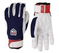 Hestra Ergo Grip Active - Guante de Cuero Resistente al Viento, 5 Dedos, Duradero, para Exteriores, para esquí, Senderismo, Kayak y mochilero, Azul Marino/Blanco Apagado, 8