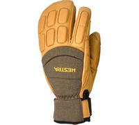 Hestra Guante de invierno de piel de 3 dedos CZone de corte vertical, resistente al viento e impermeable, versátil guante de 3 dedos para esquí, snowboard y nieve, aceituna/bronceado - 6