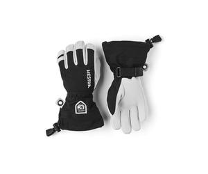 Hestra - Guantes de esquí niños - Army Leather Heli Ski Jr. Glove Black de Cuero - Talla Infantil 4 - Negro Negro 4