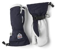 Hestra Guantes de esquí para Hombre y Mujer: Guante de Invierno de Cuero Militar de 3 Dedos, Azul Marino, 11