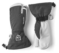 Hestra Army Leather Heli - Guante de esquí clásico de 3 Dedos para esquí, Snowboard y montañismo, Gris, 7