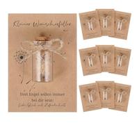 Hestya 10 Sets Regalo Conceder Deseos Diente de León en Vaso con Tarjeta Pequeño Amuleto de la Suerte para Cumpleaños Bodas Comuniones Navidad para Familiares Amigos Compañeros