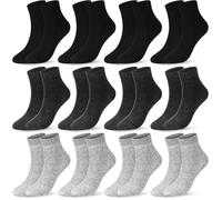 Hestya 12 Pares Calcetines para Hombre Calcetines de Algodón sin Costuras Transpirables Suaves para Trabajo Deporte