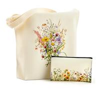 Hestya Bolsa de Tela con Estampado Grande para Mujer | Asa Larga y Cremallera, Ideal para Trabajo y Viaje, Bolsa de Compras Reutilizable, Bolsa de Cosméticos