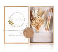 Hestya Regalo de Dinero para Bodas incluido caja de Regalo Tarjeta de Boda flores Secas Cuerda de Cáñamo tubo de Ensayo de Plastico Etiqueta de Papel Kraft Regalos de Boda(Mr & Mrs)