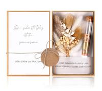 Hestya Regalo de Dinero para Bodas incluido caja de Regalo Tarjeta de Boda flores Secas Cuerda de Cáñamo tubo de Ensayo de Plastico Etiqueta de Papel Kraft Regalos de Boda(Schönste Weg)