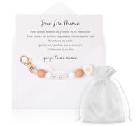 Hestya Regalo de Mamá Llavero para Mamá Tarjeta de Agradecimiento para Mamá con sobre Ideas de Regalos para el Cumpleaños de la Madre, Navidad, Día de Acción de Gracias (Maman)