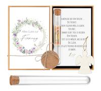 Hestya Regalos de Dinero de Firmung Tarjeta Firmung Regalos para Niñas y Niños con Tubo de Ensayo Ángel de Madera Tarjeta Envoltorio de Dinero para Certificados Semillas(Guirnalda)