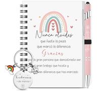 Hestya Regalos para Compañeros de Trabajo Navidad Despedida Agradecimiento Cuaderno Llavero Bolígrafo para Oficina Escuela Nunca Olvides Fin de Curso Recuerdos Estéticos para Maestras Mejor Empleado