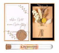 Hestya Set de Regalo de Dinero para Cumpleaños Incluye Caja de Regalo, Tubo de Ensayo Transparente, Tarjeta de Feliz Cumpleaños, Tarjeta de Flores Secas, Colgante Redondo y Cuerda de Cáñamo