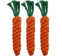 HESUILONG Juguetes para Perros, 3 Piezas de dentición para Cachorros, Juguetes de Cuerda para Perros, Juguetes masticables para Gatos, Juguetes de Conejo Trenzados Seguros, Regalo Saludable