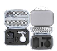 Hesupy Funda de transporte de viaje para Insta360 GO Ultra, bolsa de almacenamiento de poliuretano impermeable, organizador portátil para GO Ultra Standard Bundle EVA caja protectora a prueba de