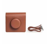Hesupy Funda de transporte para Instax Wide EVO, bolsa de cámara retro con correa para el hombro, funda de piel sintética, organizador de viaje portátil para cámara instantánea EVO ancha, Brown, Funda