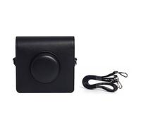 Hesupy Funda de transporte para Instax Wide EVO, bolsa de cámara retro con correa para el hombro, funda de piel sintética, organizador de viaje portátil para cámara instantánea EVO ancha, Black, Funda