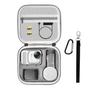 Hesupy Funda de viaje para Insta360 Go Ultra, bolsa de almacenamiento de poliuretano impermeable, organizador portátil, caja protectora con mosquetón y correa de muñeca para Insta 360 Go Ultra