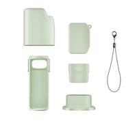 Hesupy Funda protectora de silicona para Insta360 Luna Ultra, funda de piel suave con soporte base de escritorio, cubierta completa para lente de cámara, protector de protección completa para