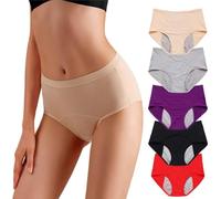 HESYSUAN Pantalones de período para mujer, pantalones lavables para incontinencia, a prueba de fugas, absorbentes, reutilizables, ropa interior, 5 unidades-1, 3XL