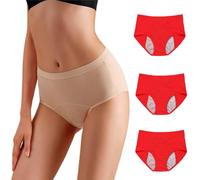 HESYSUAN Pantalones de período para mujer, pantalones lavables para incontinencia, a prueba de fugas, absorbentes, reutilizables, ropa interior, 3 piezas-5, XXS