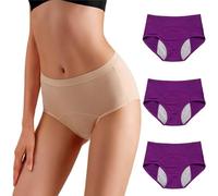 HESYSUAN Pantalones de período para mujer, pantalones lavables para incontinencia, a prueba de fugas, absorbentes, reutilizables, ropa interior, 3 unidades-3, XS