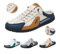 HESYSUAN Zapatillas sin Espalda para Hombre, Zapatillas sin Cordones, Zapatillas Media caña, Zapatillas Abiertas en la Parte Posterior, Zapatillas sin Cordones Verano 2025 (43EU,Khaki)