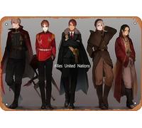 Hetalia: Axis Powers, China (Hetalia), Francia (Hetalia), Rusia (Hetalia), Estados Unidos (Hetalia), Reino Unido (Hetalia), Reino Unido (Hetalia), póster de anime para decoración de pared del hogar